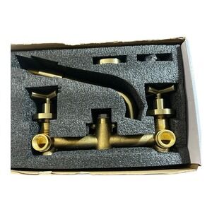 Fashion Boutique Faucet Double Handle Wall Mount Faucet, Brushed Gold